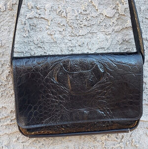 Enny  Leather Alligator‎ Embossed Crossbody Shoulder Bag